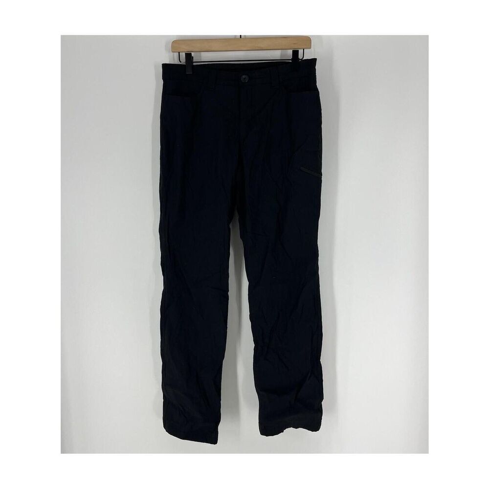 Eddie Bauer Pants Size 8 Womens Black Fleece Lined Nylon Hiking Camping Tech
